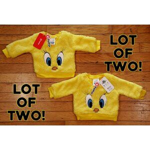 PatPat Looney Tunes Yellow Fuzzy Baby's Top 0-3 Months Embroidered Long Sleeve